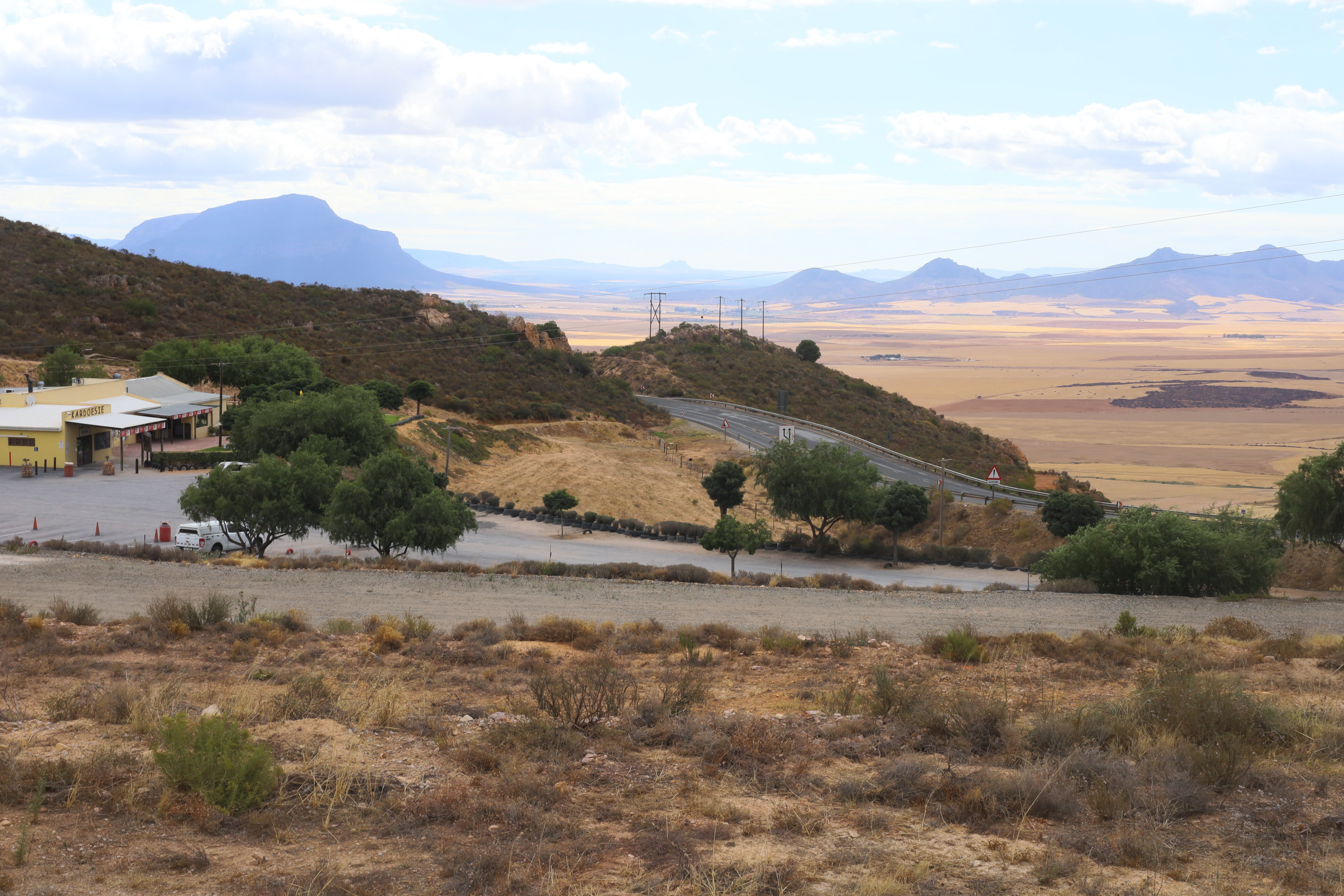 A gravel road in the distance